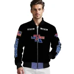 custom la tech american flag skull black bomber jacket best selling
