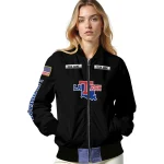 custom la tech american flag skull black bomber jacket best selling