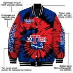 custom la tech burst splatter blue varsity jacket best selling