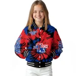 custom la tech burst splatter blue varsity jacket best selling