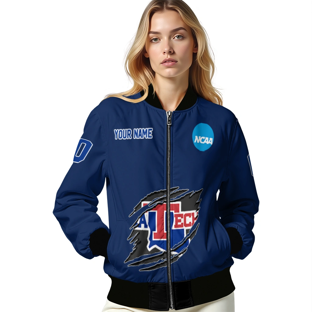 custom la tech claw mark blue bomber jacket latest model custom la tech claw mark blue bomber jacket latest model