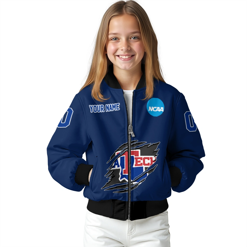custom la tech claw mark blue bomber jacket top rated custom la tech claw mark blue bomber jacket top rated