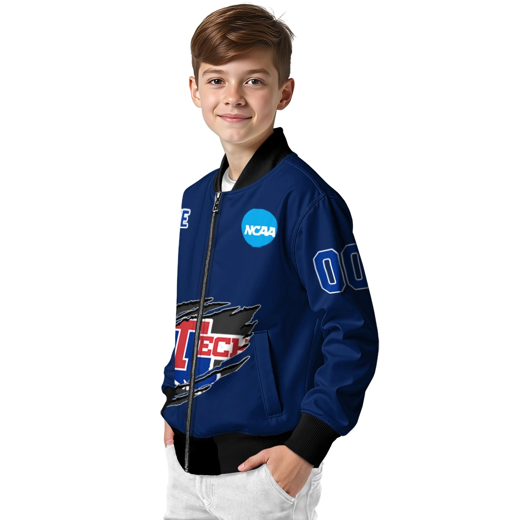 custom la tech claw mark blue bomber jacket trendy custom la tech claw mark blue bomber jacket trendy