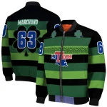 custom la tech clover green lines green black bomber jacket best selling