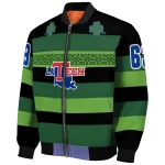 custom la tech clover green lines green black bomber jacket best selling