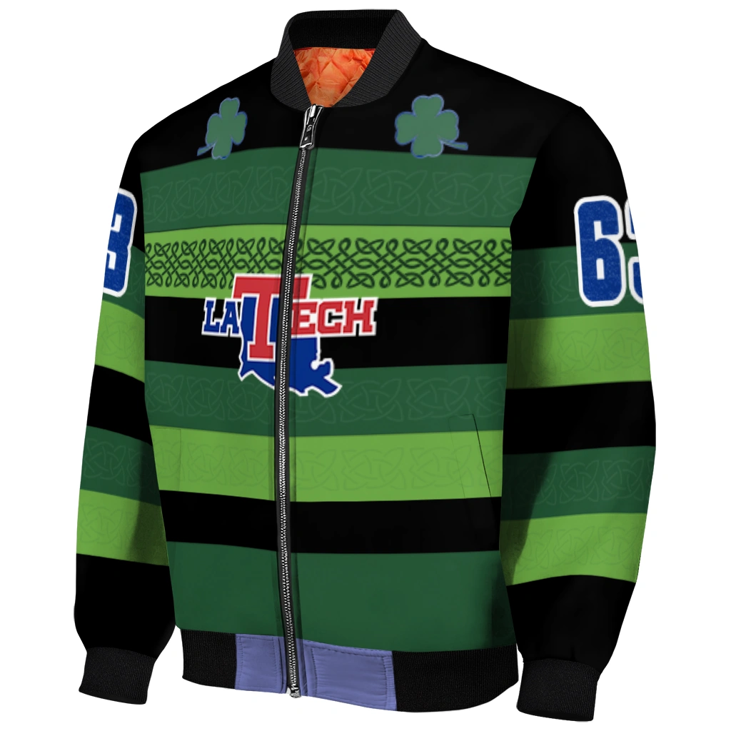 custom la tech clover green lines green black bomber jacket fashion forward custom la tech clover green lines green black bomber jacket fashion forward