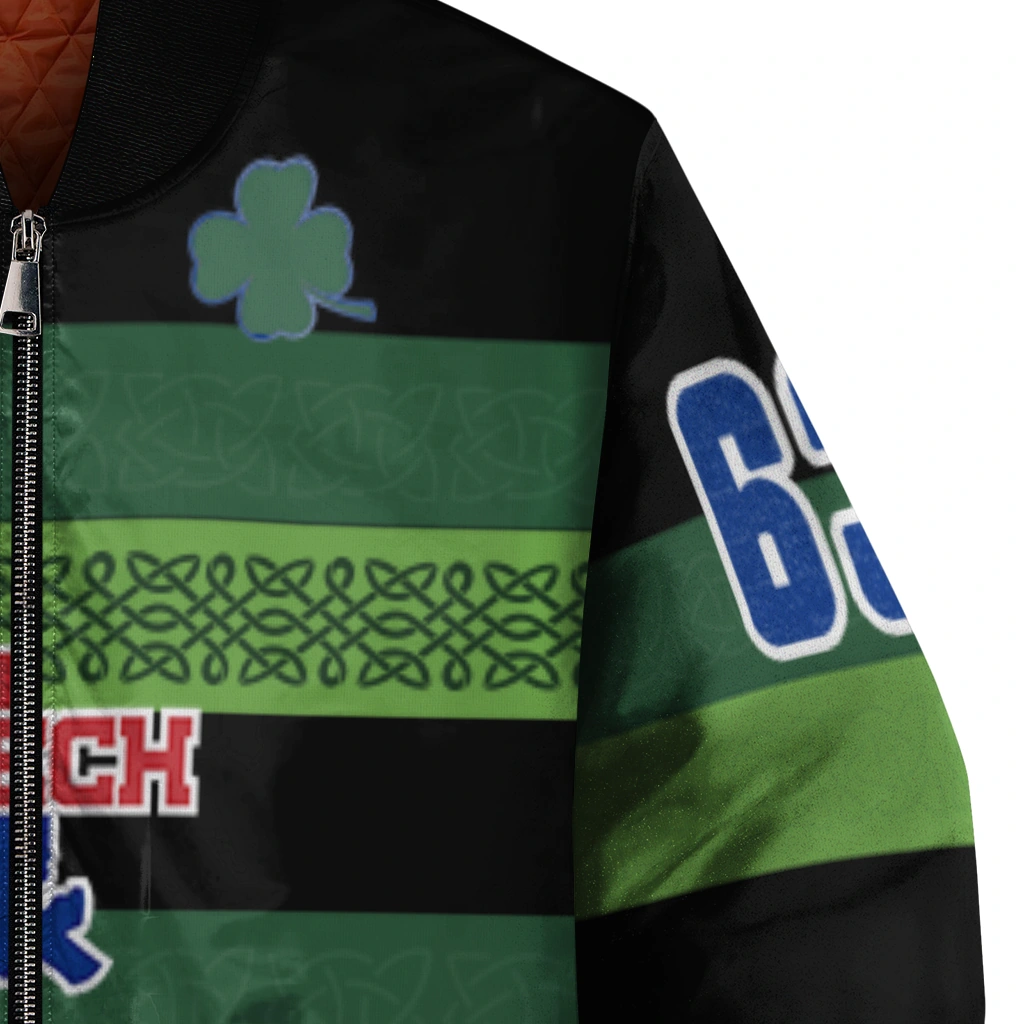 custom la tech clover green lines green black bomber jacket premium grade custom la tech clover green lines green black bomber jacket premium grade
