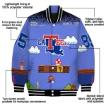 custom la tech mario blocks blue black varsity jacket best selling