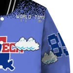 custom la tech mario blocks blue black varsity jacket best selling
