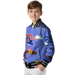 custom la tech mario blocks blue black varsity jacket best selling