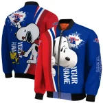 custom la tech snoopy head blue bomber jacket best selling