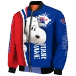 custom la tech snoopy head blue bomber jacket best selling