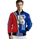 custom la tech snoopy head blue bomber jacket best selling