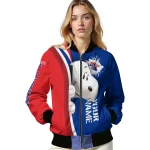 custom la tech snoopy head blue bomber jacket best selling