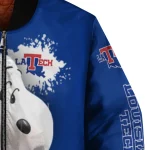 custom la tech snoopy head blue bomber jacket best selling