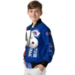 custom la tech snoopy head blue bomber jacket best selling