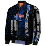 custom la tech star stripes blue black bomber jacket best selling