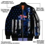custom la tech star stripes blue black bomber jacket best selling