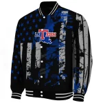 custom la tech star stripes blue black varsity jacket best selling