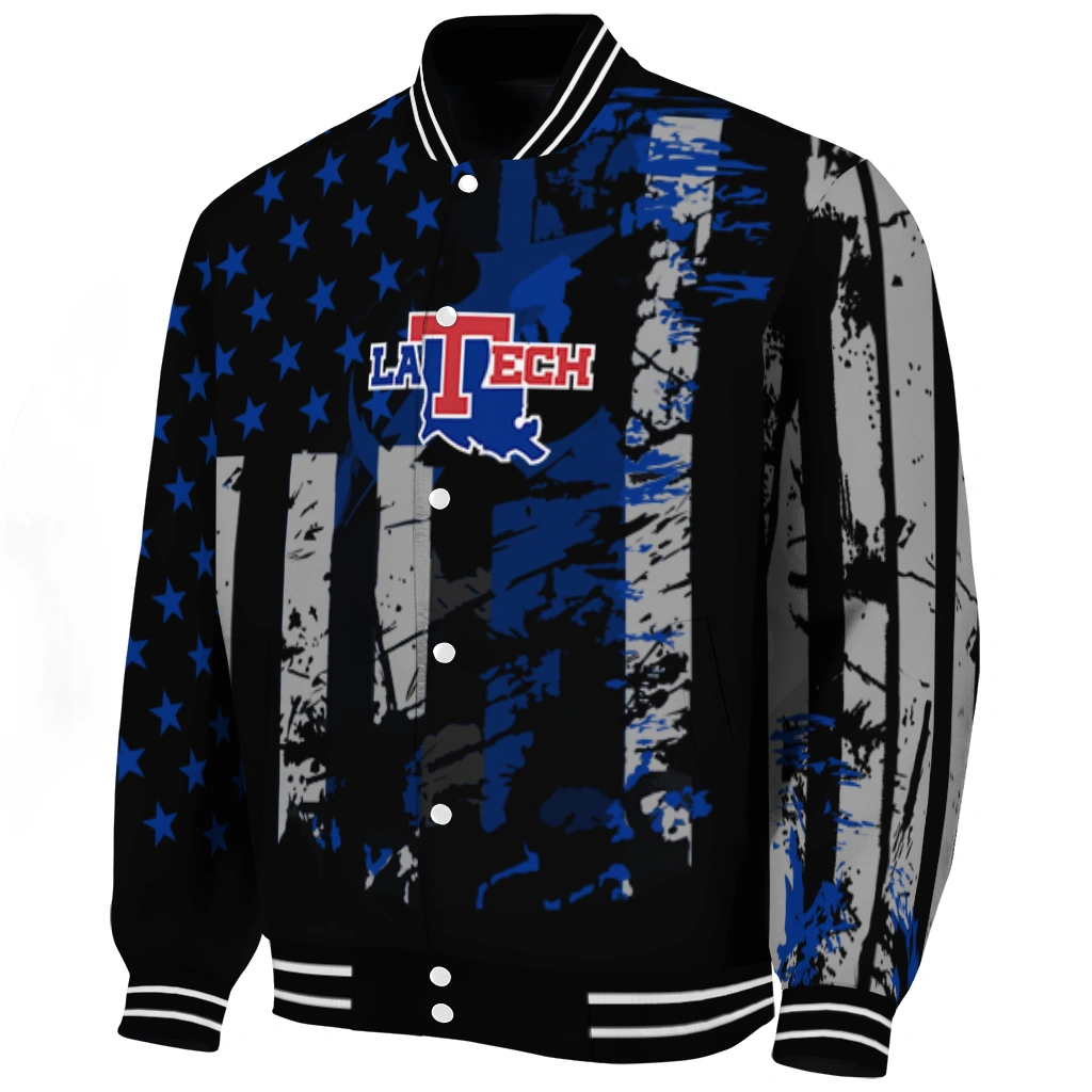 custom la tech star stripes blue black varsity jacket best selling custom la tech star stripes blue black varsity jacket best selling