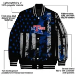 custom la tech star stripes blue black varsity jacket best selling