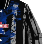 custom la tech star stripes blue black varsity jacket best selling