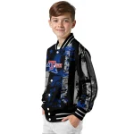 custom la tech star stripes blue black varsity jacket best selling