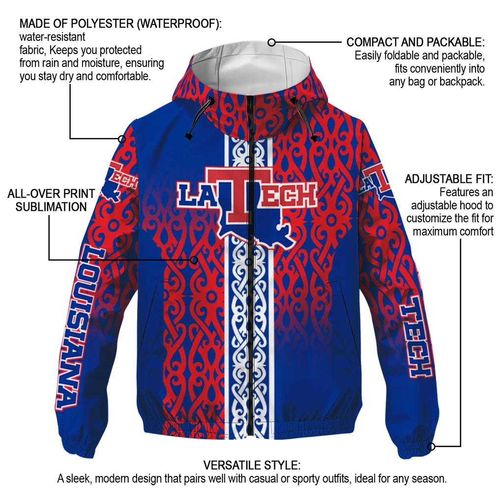 custom la tech tribal swirls blue windbreaker jacket new arrival custom la tech tribal swirls blue windbreaker jacket new arrival