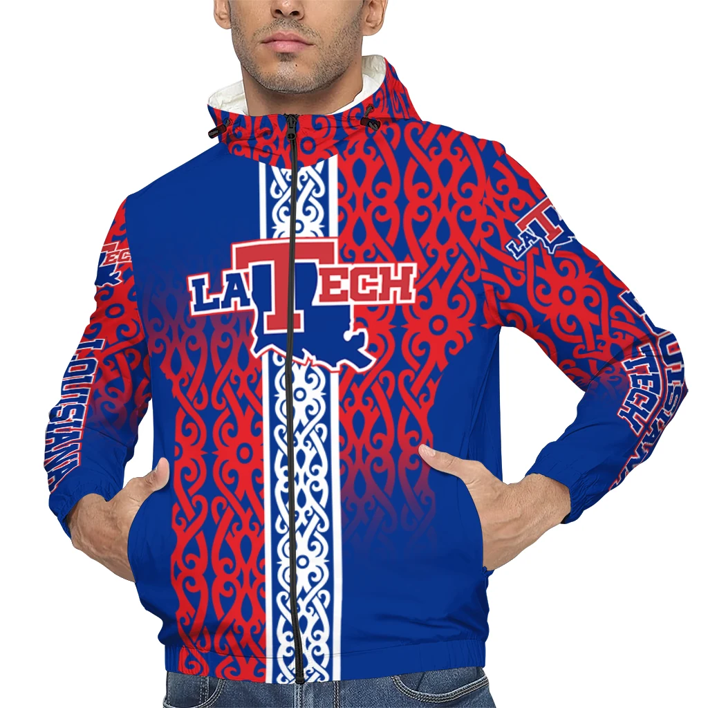 custom la tech tribal swirls blue windbreaker jacket top rated custom la tech tribal swirls blue windbreaker jacket top rated