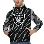 custom las vegas raiders abstract streaks black windbreaker jacket best selling
