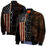 custom las vegas raiders flag wood brown bomber jacket best selling