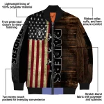 custom las vegas raiders flag wood brown bomber jacket best selling