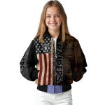 custom las vegas raiders flag wood brown bomber jacket best selling