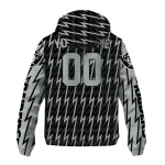 custom las vegas raiders lightning strike grid black windbreaker jacket best selling