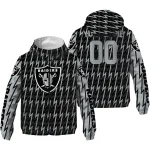 custom las vegas raiders lightning strike grid black windbreaker jacket best selling