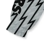 custom las vegas raiders lightning strike grid black windbreaker jacket best selling