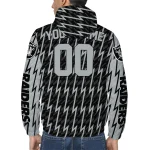 custom las vegas raiders lightning strike grid black windbreaker jacket best selling