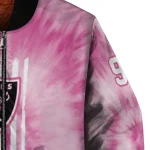custom las vegas raiders pink tie dye pink bomber jacket best selling