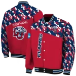 custom liberty flames camouflage splash red varsity jacket best selling