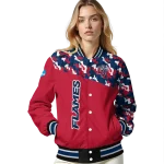 custom liberty flames camouflage splash red varsity jacket best selling