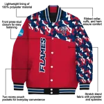 custom liberty flames camouflage splash red varsity jacket best selling