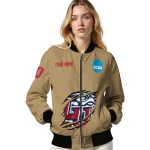 custom liberty flames claw effect beige bomber jacket best selling