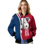 custom liberty flames snoopy head red bomber jacket best selling