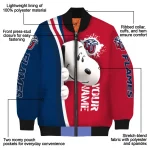 custom liberty flames snoopy head red bomber jacket best selling