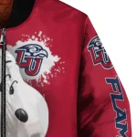 custom liberty flames snoopy head red bomber jacket best selling