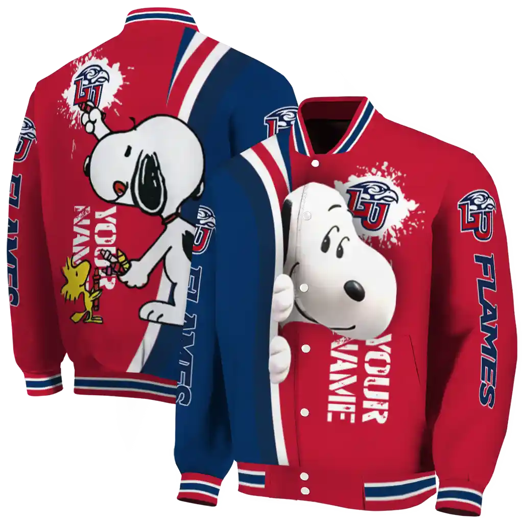 custom liberty flames snoopy head red varsity jacket fashion forward custom liberty flames snoopy head red varsity jacket fashion forward