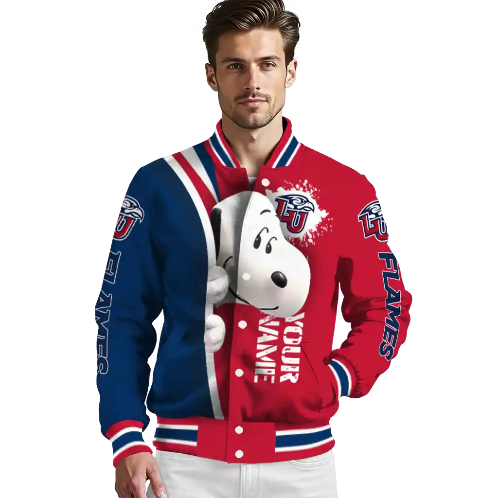 custom liberty flames snoopy head red varsity jacket high quality custom liberty flames snoopy head red varsity jacket high quality