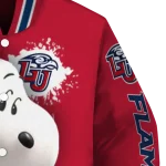 custom liberty flames snoopy head red varsity jacket best selling