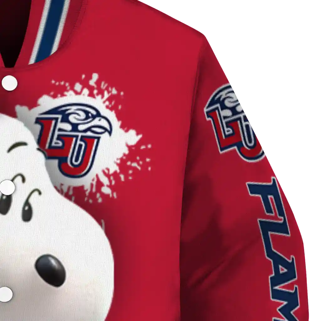 custom liberty flames snoopy head red varsity jacket premium grade custom liberty flames snoopy head red varsity jacket premium grade