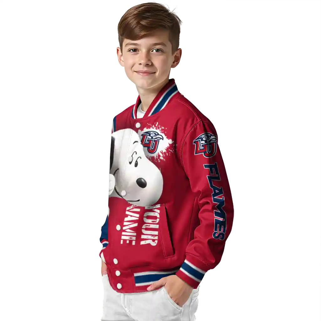 custom liberty flames snoopy head red varsity jacket trendy custom liberty flames snoopy head red varsity jacket trendy